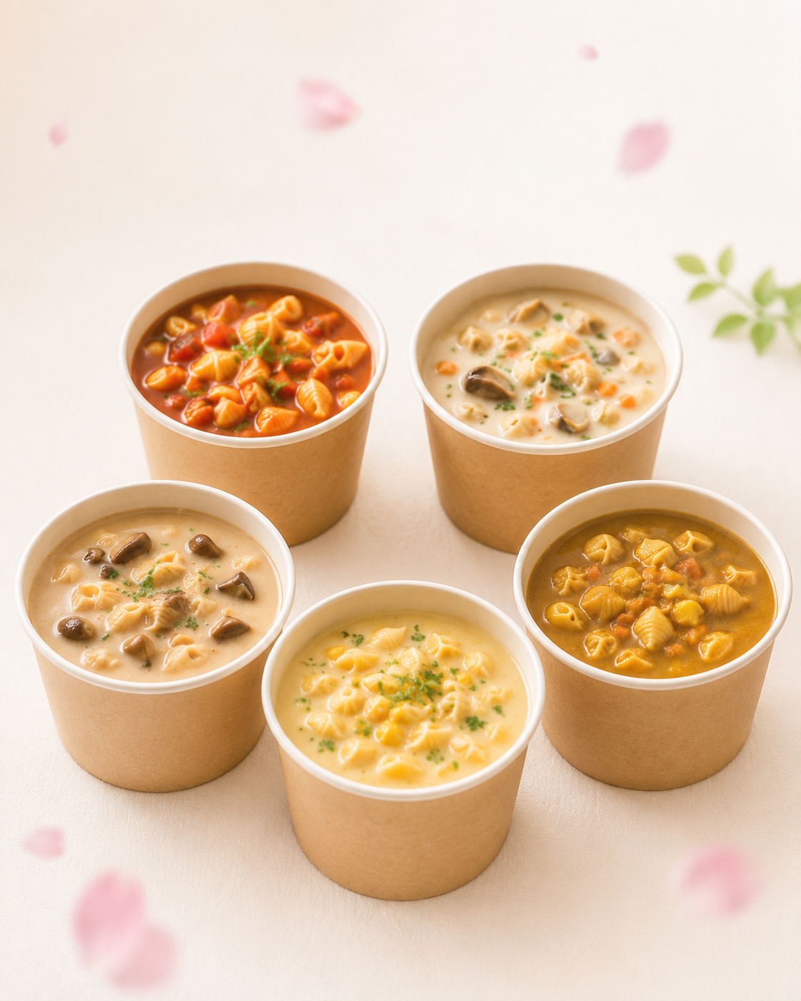 mellow fitの5種類のスープパスタ